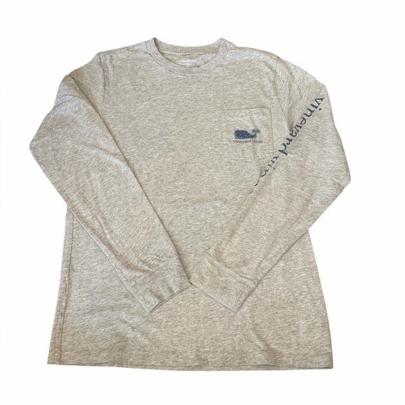 Vineyard Vines Long Sleeve Heather Grey TShirt Boys Large (16) - Picture 3 of 5